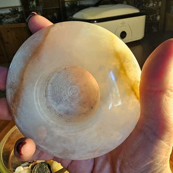 Vintage Clear Glass Jar marble lid with rock Confetti and gems - Picture 5 of 5